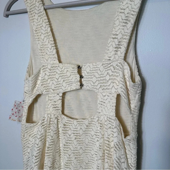 Free People Poppy Lace Mini Dress NWT Tea Cream Size Medium Lined Pockets Nylon - Picture 5 of 12